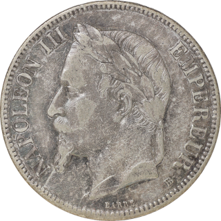 France - Napoléon III (1852-1870), 5 Francs 1870 BB (Strasbourg)