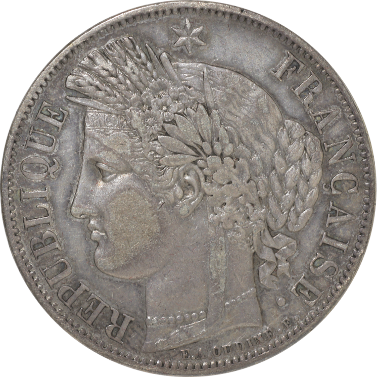 France - IIème République (1848-1852), 5 Francs Cérès 1849 A (Paris)