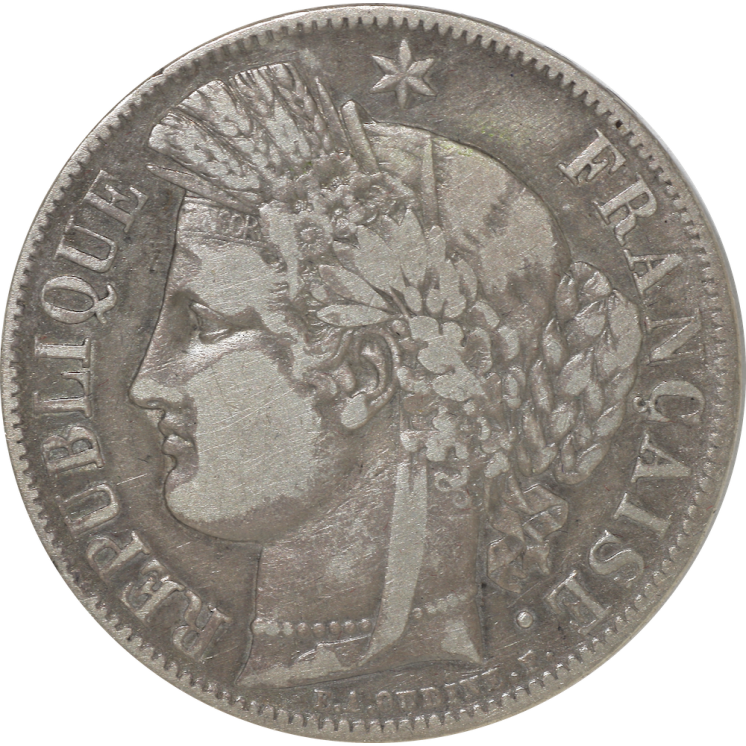 France - IIème République (1848-1852), 5 Francs Cérès 1850 K (Bordeaux)
