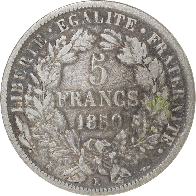France - IIème République (1848-1852), 5 Francs Cérès 1850 K (Bordeaux)