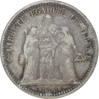 France - IIème République (1848-1852), 5 Francs Hercule 1848 BB (Strasbourg)
