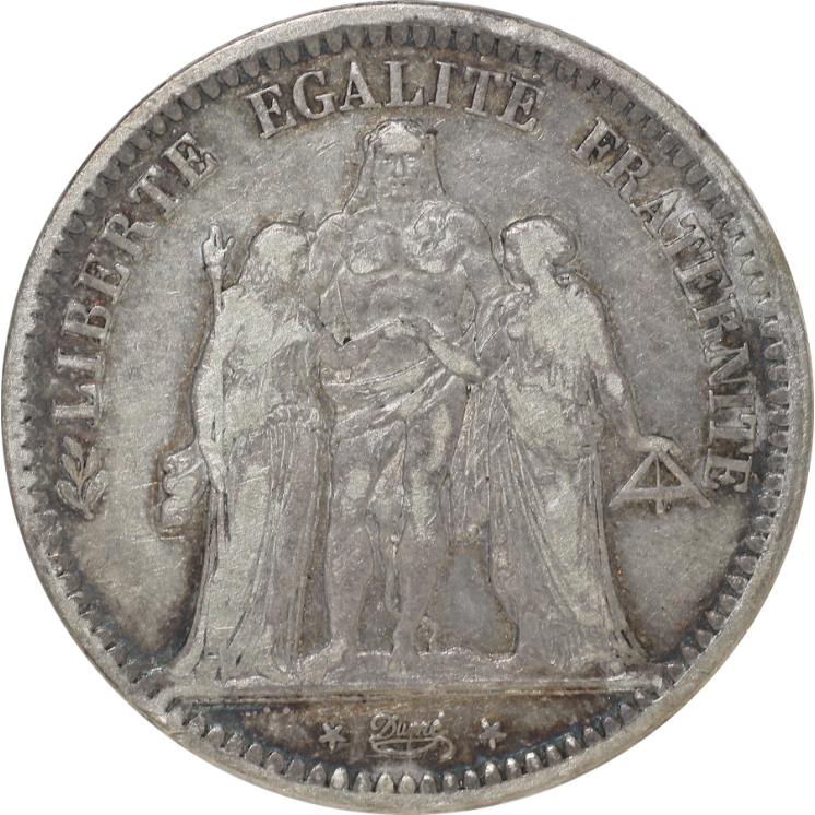 France - IIème République (1848-1852), 5 Francs Hercule 1848 BB (Strasbourg)