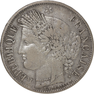 France - IIème République (1848-1852), 5 Francs Cérès 1849 BB (Strasbourg)