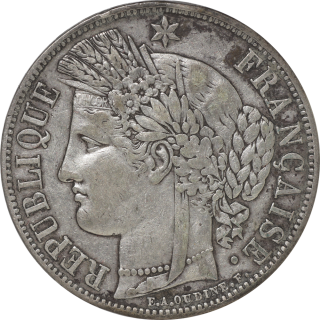 France -  IIème République (1848-1852), 5 Francs Cérès 1851 A (Paris)