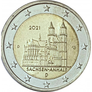 2021 - Allemagne, 2 euros Saxe - Anhalt : la cathédrale de Magdebourg