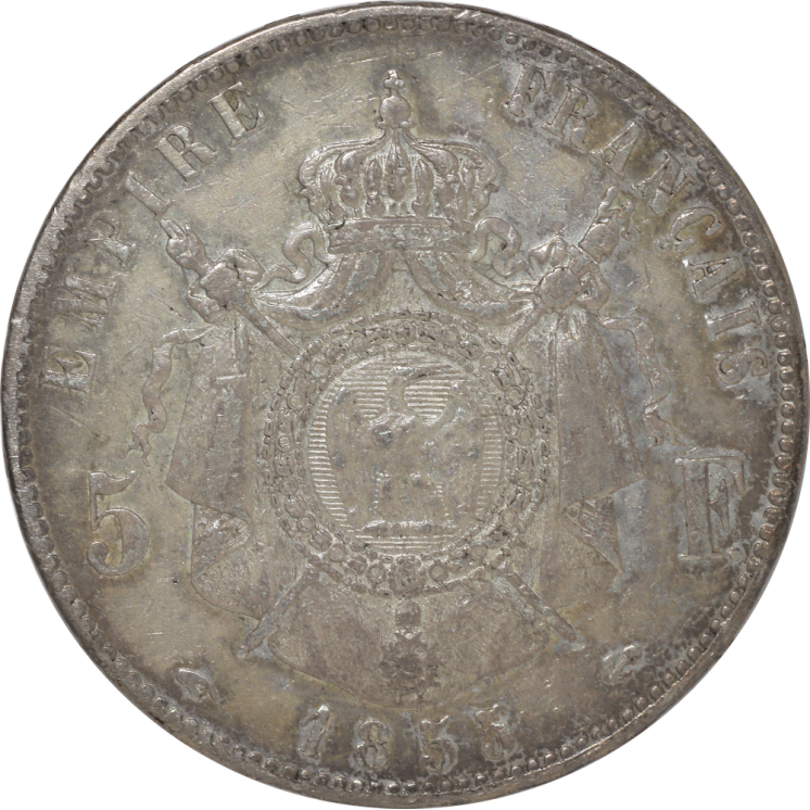 France - Napoléon III (1852-1870), 5 Francs 1855 A (Paris)