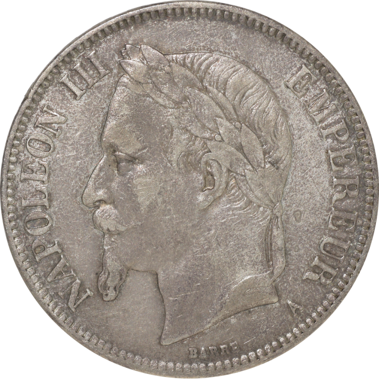 France - Napoléon III (1852-1870), 5 Francs 1870 A (Paris)