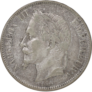 France - Napoléon III (1852-1870), 5 Francs 1867 A (Paris)