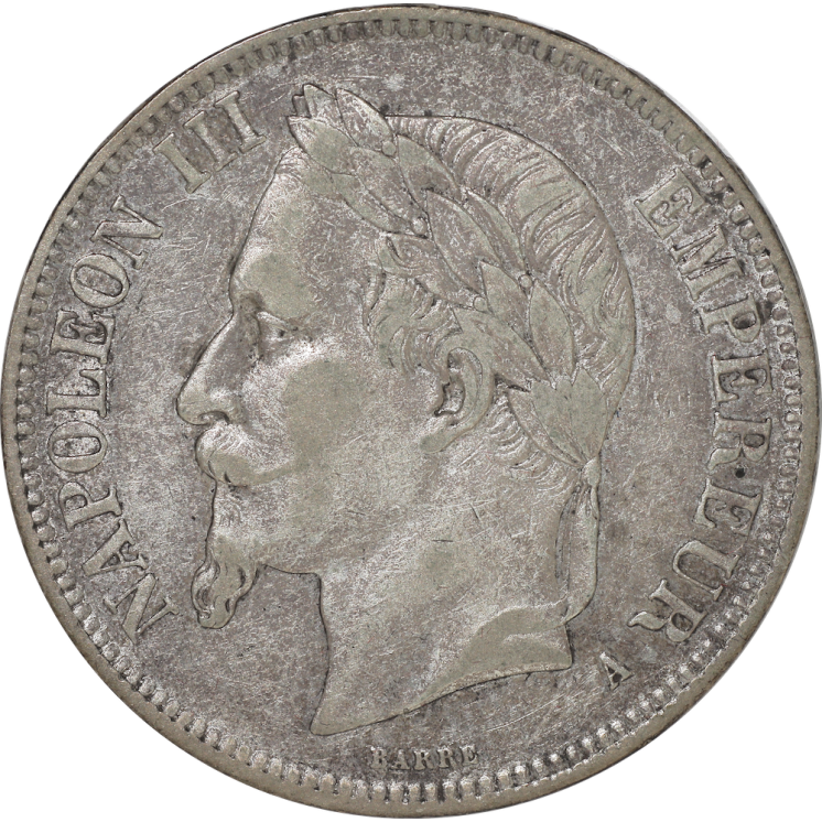 France - Napoléon III (1852-1870), 5 Francs 1867 A (Paris)
