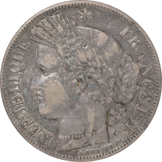 France - IIème République (1848-1852), 5 Francs Cérès 1851 BB (Strasbourg)