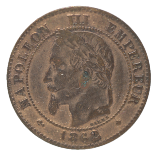France - Napoléon III (1852-1870), 2 Centimes 1862 BB (Strasbourg)