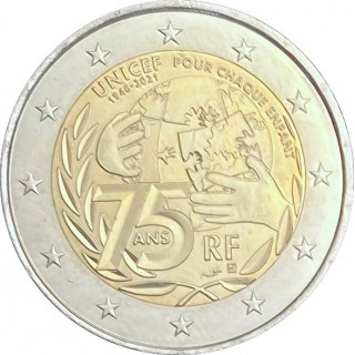 2021 - France, 2 euros 75 ans de la Création d'UNICEF