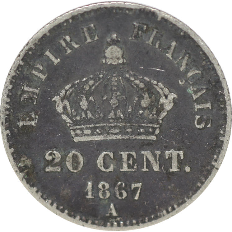France - Napoléon III (1852-1870), 20 Centimes 1867 A (Paris)