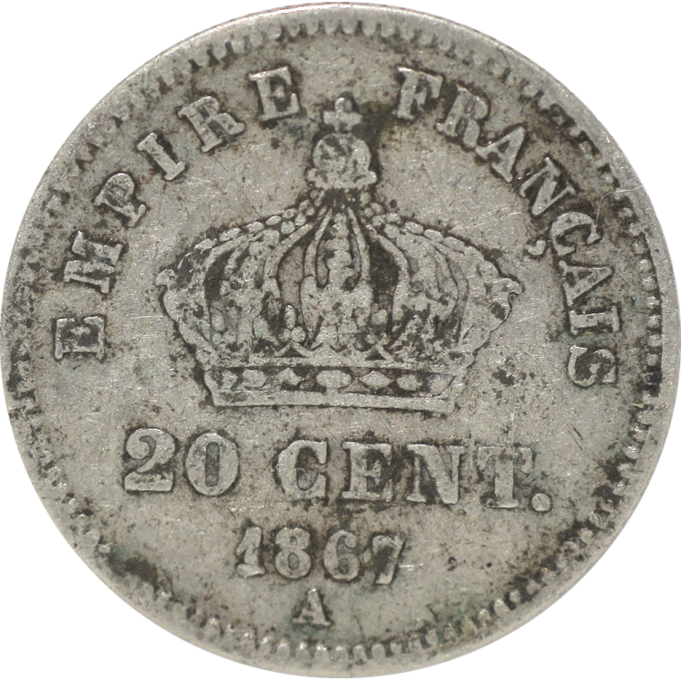 France - Napoléon III (1852-1870), 20 Centimes 1867 A (Paris)