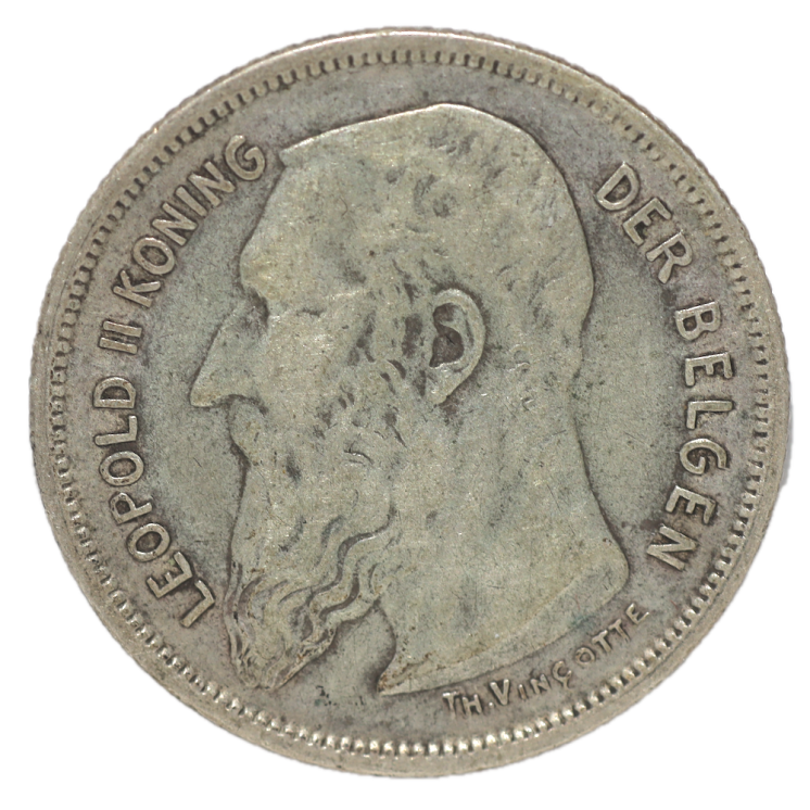 Belgique - Leopold II, 2 Frank 1909