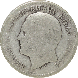 Serbie - Alexandre Ier, 2 Dinars 1879