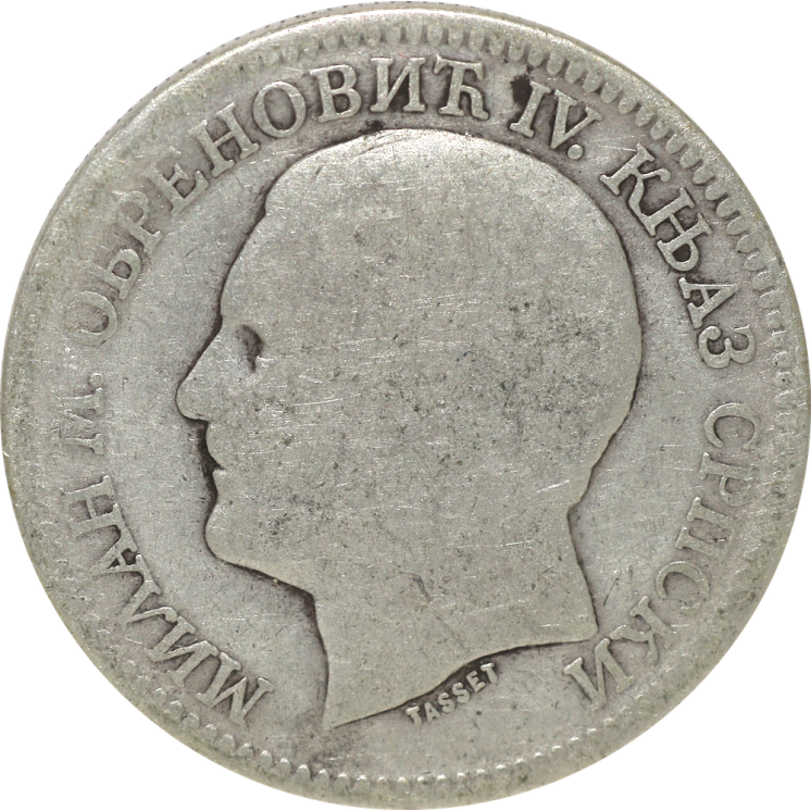 Serbie - Alexandre Ier, 2 Dinars 1879
