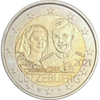 2021 - Luxembourg, 2 euros 10ème Anniversaire du mariage du Grand Duc Henri avec la Grande Duchesse Maria Teresa