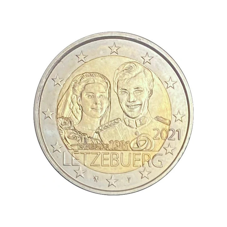 2021 - Luxembourg, 2 euros 10ème Anniversaire du mariage du Grand Duc Henri avec la Grande Duchesse Maria Teresa