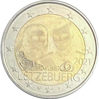 2021 - Luxembourg, 2 euros 10ème anniversaire du mariage du Grand Duc Henri avec la Grande Duchesse Maria Teresa