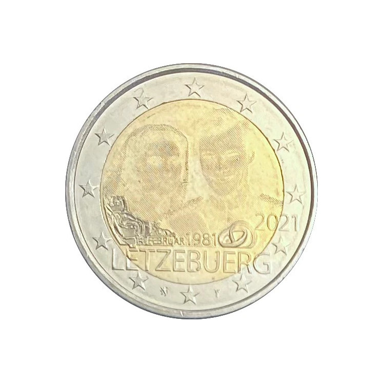 2021 - Luxembourg, 2 euros 10ème anniversaire du mariage du Grand Duc Henri avec la Grande Duchesse Maria Teresa