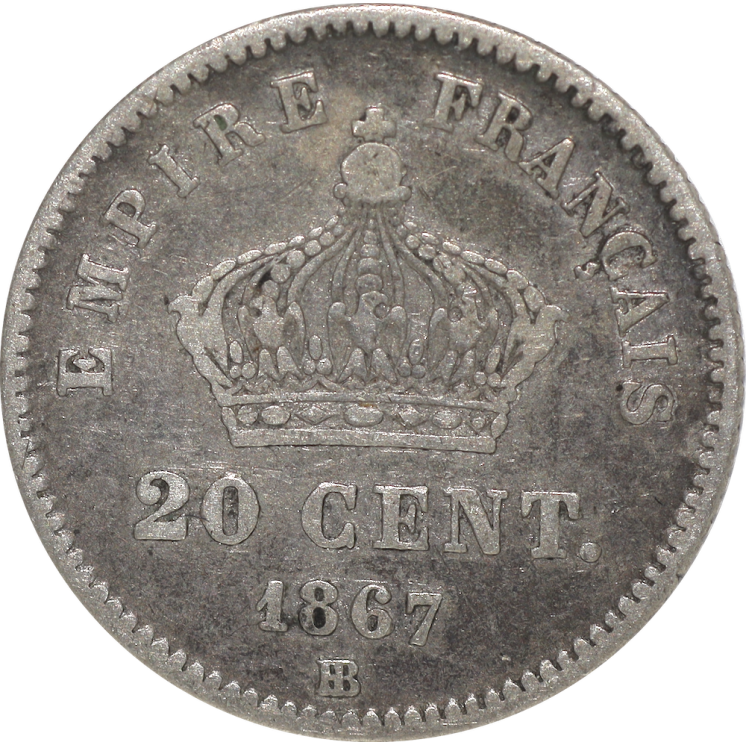 France - Napoléon III (1852-1870), 20 Centimes 1867 A (Paris)