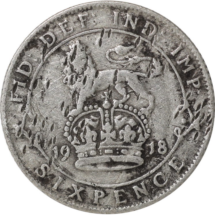 Royaume-Uni - Georges V, 6 Pence 1918