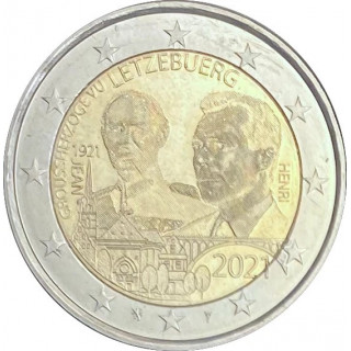 2021 - Luxembourg, 2 euros 100ème anniversaire de la naissance du Grand Duc Jean (Pièce avec hologramme)