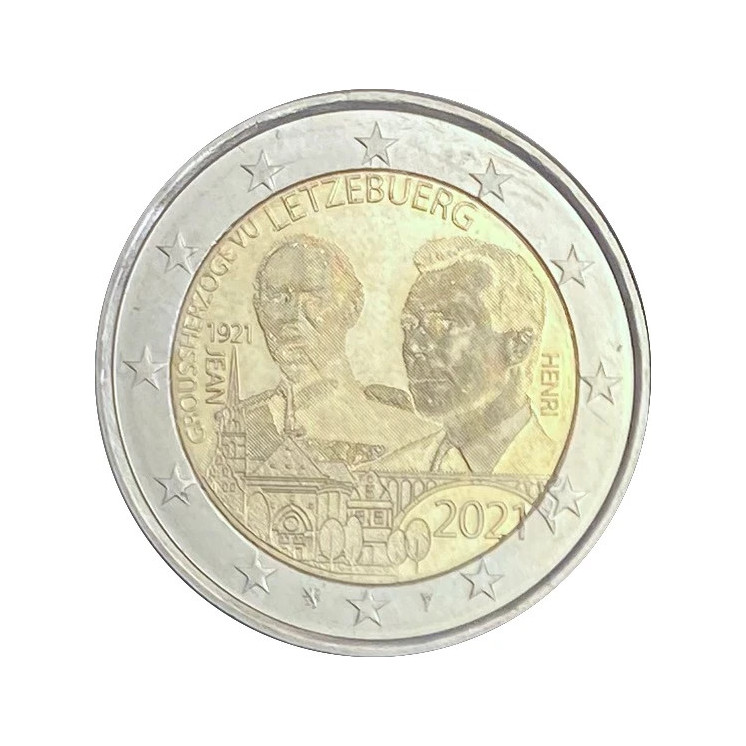 2021 - Luxembourg, 2 euros 100ème anniversaire de la naissance du Grand Duc Jean (Pièce avec hologramme)