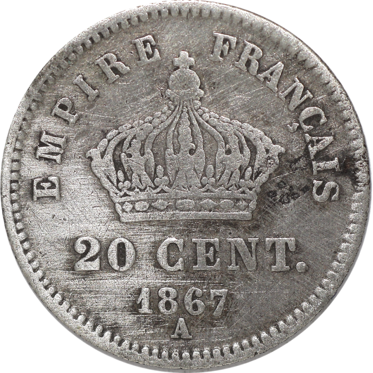 France - Napoléon III (1852-1870), 20 Centimes 1867 A (Paris)