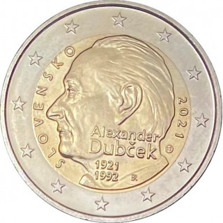 2021 - Slovaquie, 2 euros 100 ans de la Naissance de Alexander Dubcek