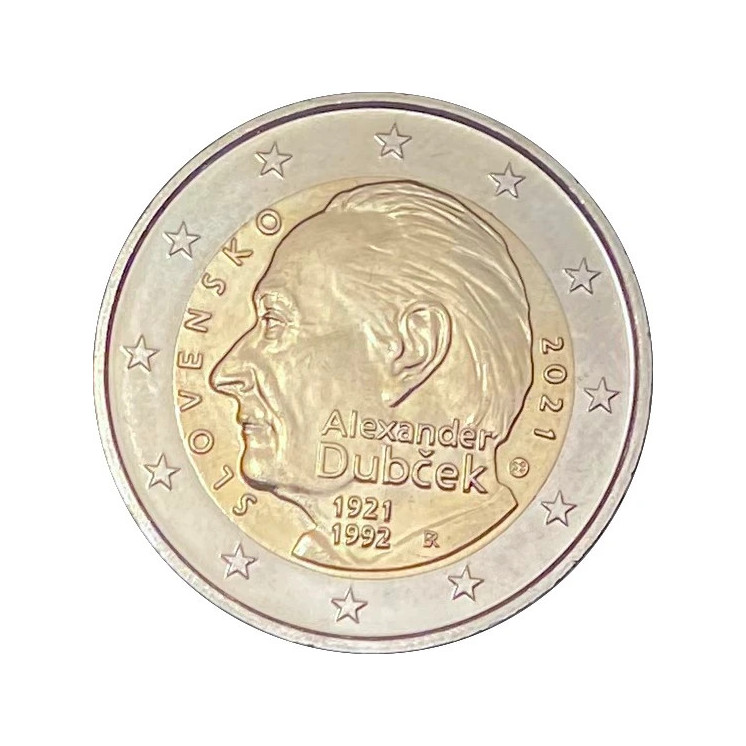 2021 - Slovaquie, 2 euros 100 ans de la Naissance de Alexander Dubcek