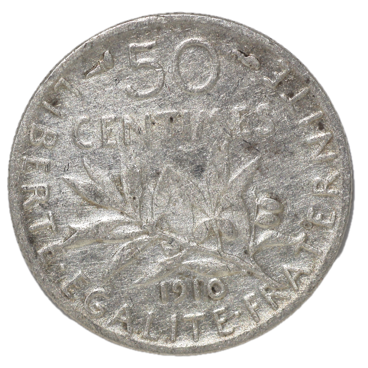 France - 50 Centimes Semeuse 1910