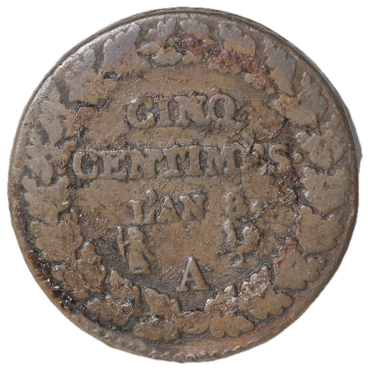 France - 5 Centimes An 8 A (Paris)