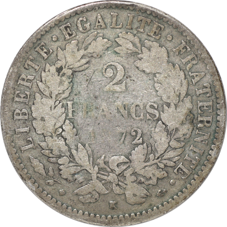 France - 2 Francs Cérès 1872 K (Bordeaux)