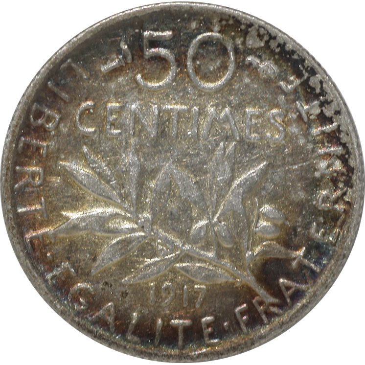 France - 50 Centimes Semeuse 1917