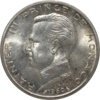 Monaco - Rainier III, 5 Francs 1960