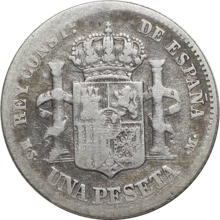 Espagne - Alfonso XII, 1 Peseta 1882