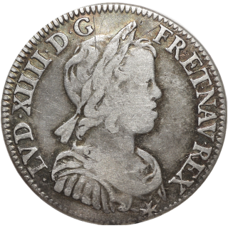France - Louis XIV, 1/4 d'Ecu, 1644 A (Paris)