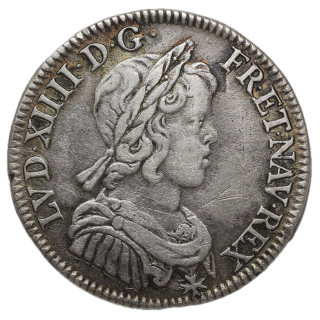 France - Louis XIV, 1/4 d'Ecu, 1643 A