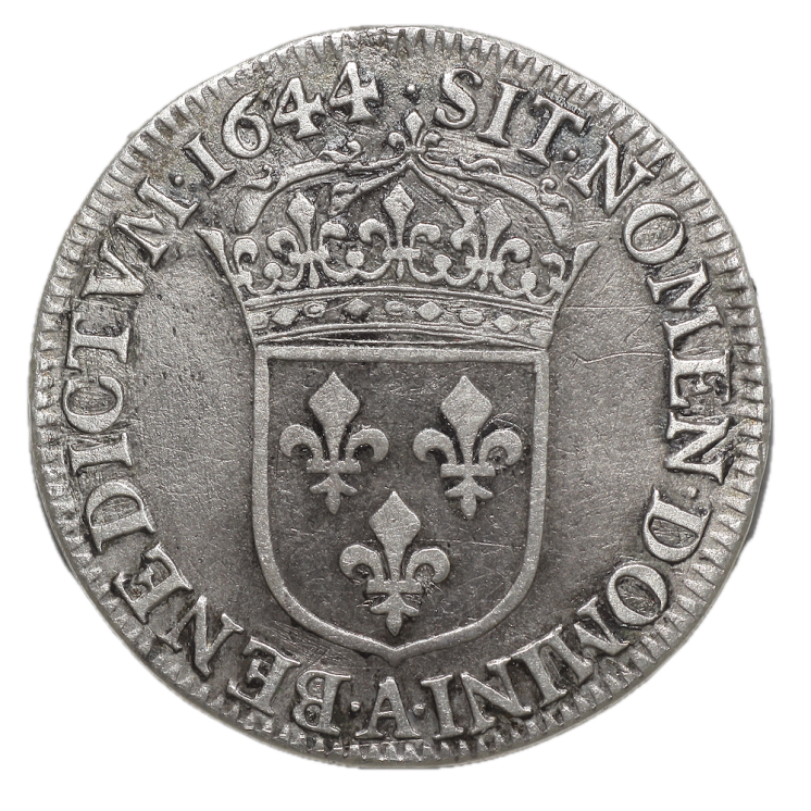 France - Louis XIV, 1/4 d'Ecu, 1644 A (Paris)