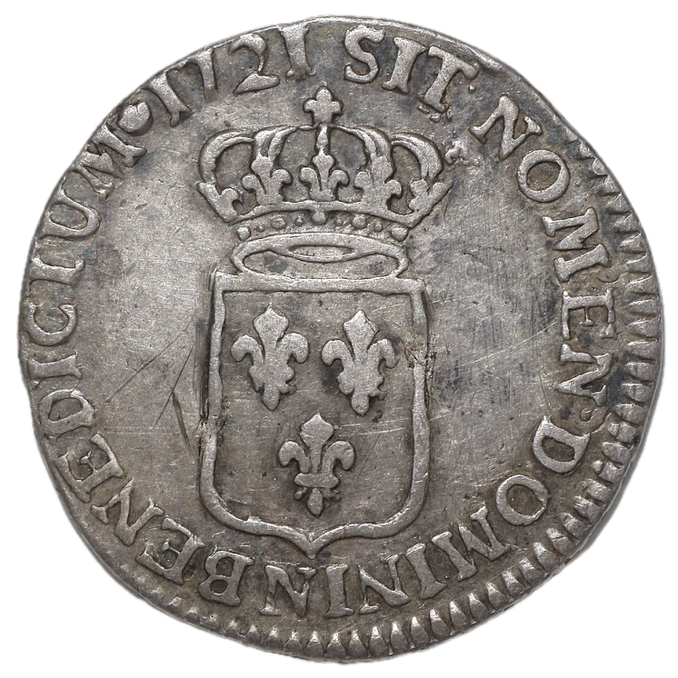 France - Louis XV, 1/6 d'Ecu, 1721 N (Montpellier)