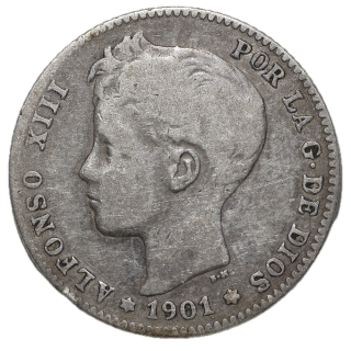 Espagne - Alfonso XIII, 1 Peseta 1901