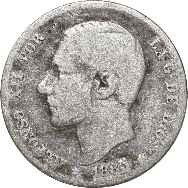 Espagne - Alfonso XII, 1 Peseta 1885
