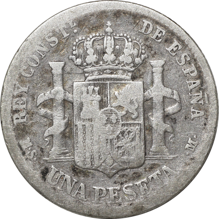 Espagne - Alfonso XII, 1 Peseta 1885