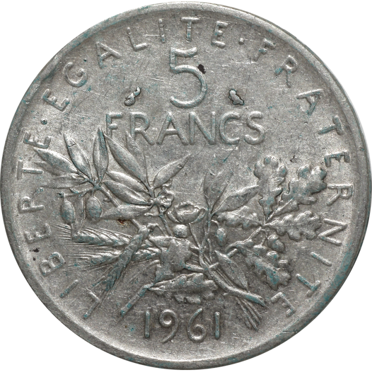France - République, 5 Francs Semeuse, 1961