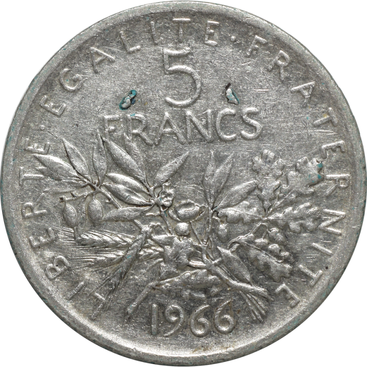 France - République, 5 Francs Semeuse 1966