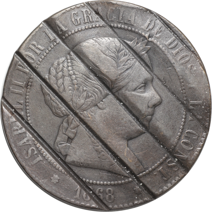 Espagne - Isabel II (1833-1868), Centimos de Escudo 1868