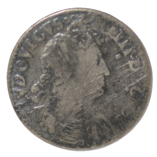 France - Louis XIV, 4 Sols des Traitants 1677 D (Lyon)