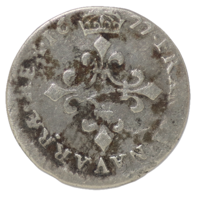 France - Louis XIV, 4 Sols des Traitants 1677 D (Lyon)